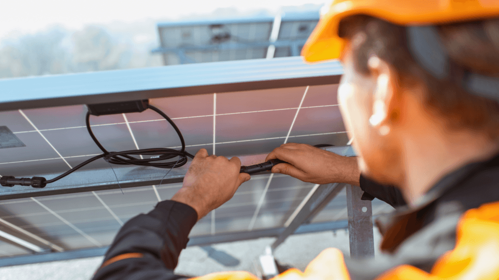Service of photovoltaic panels by our expert team.  
